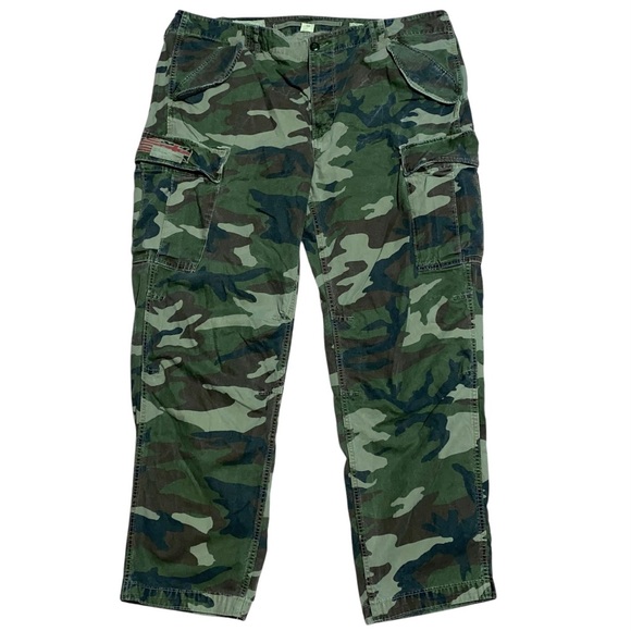 VTG RALPH LAUREN FIELD CARGO PANTS CAMO 42x32 (L)